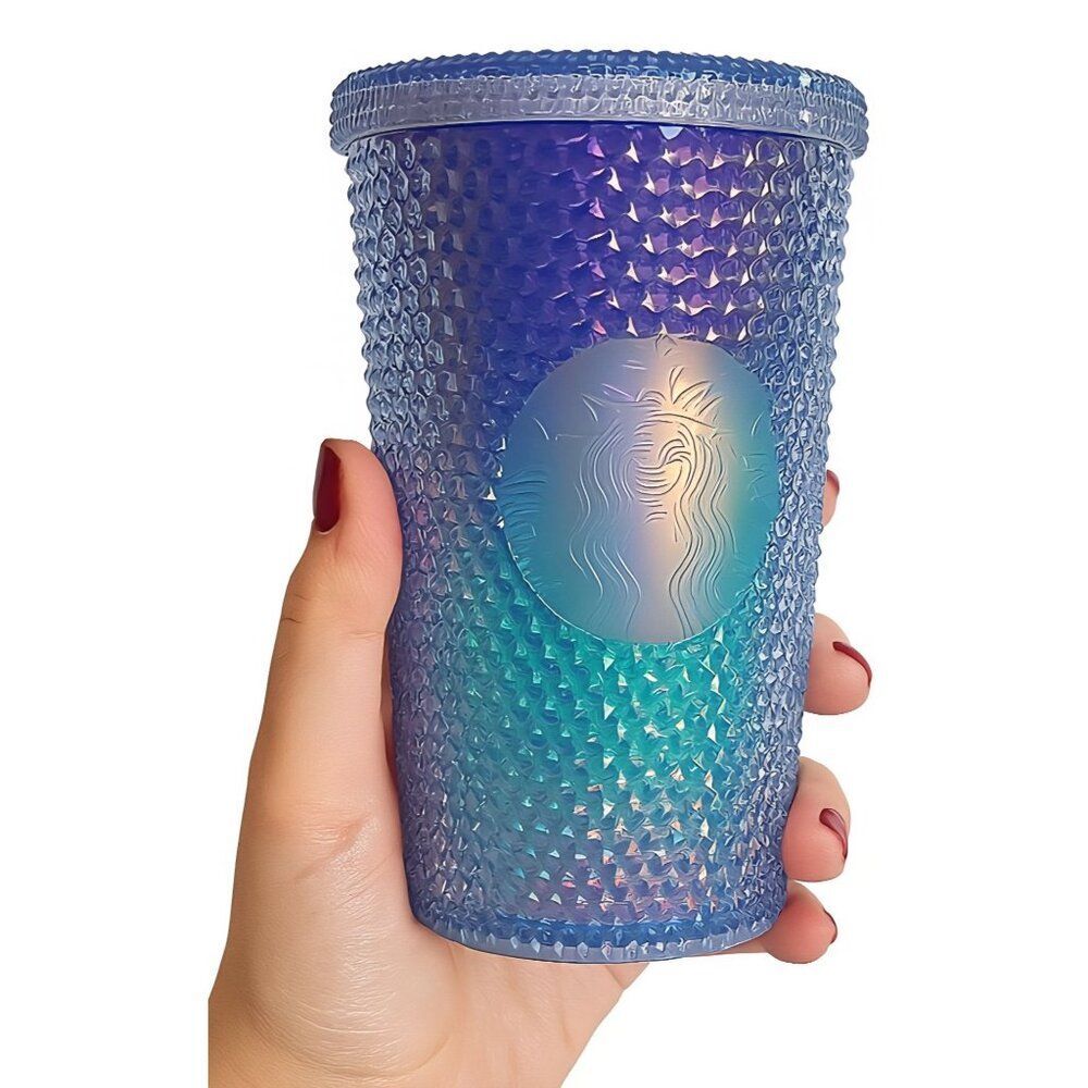 16 oz Starbucks Coffee Travel Tumbler 2021 Blue Ombre Studded Grande Cold
